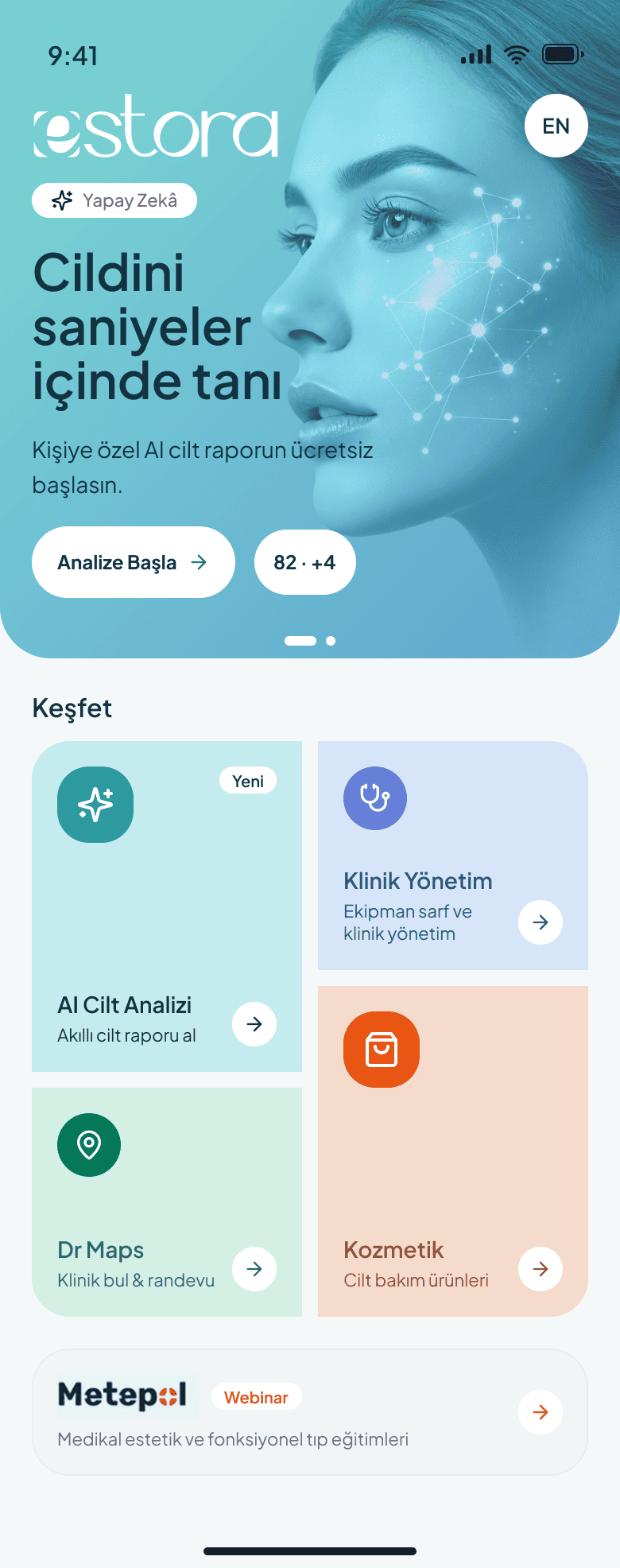 Estora uygulama ekranı